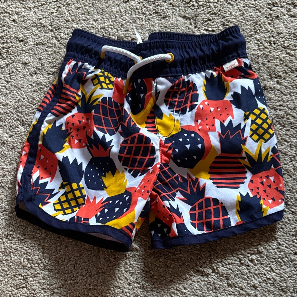 Cat & Jack Kids Pineapple Print Shorts - Red, Yellow, Blue